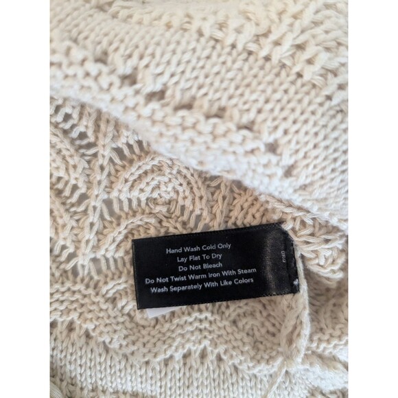 Boston Proper Cotton Crochet Puff Sleeve Women’s Sweater Top Boho Sweet Size Sm - Picture 6 of 10